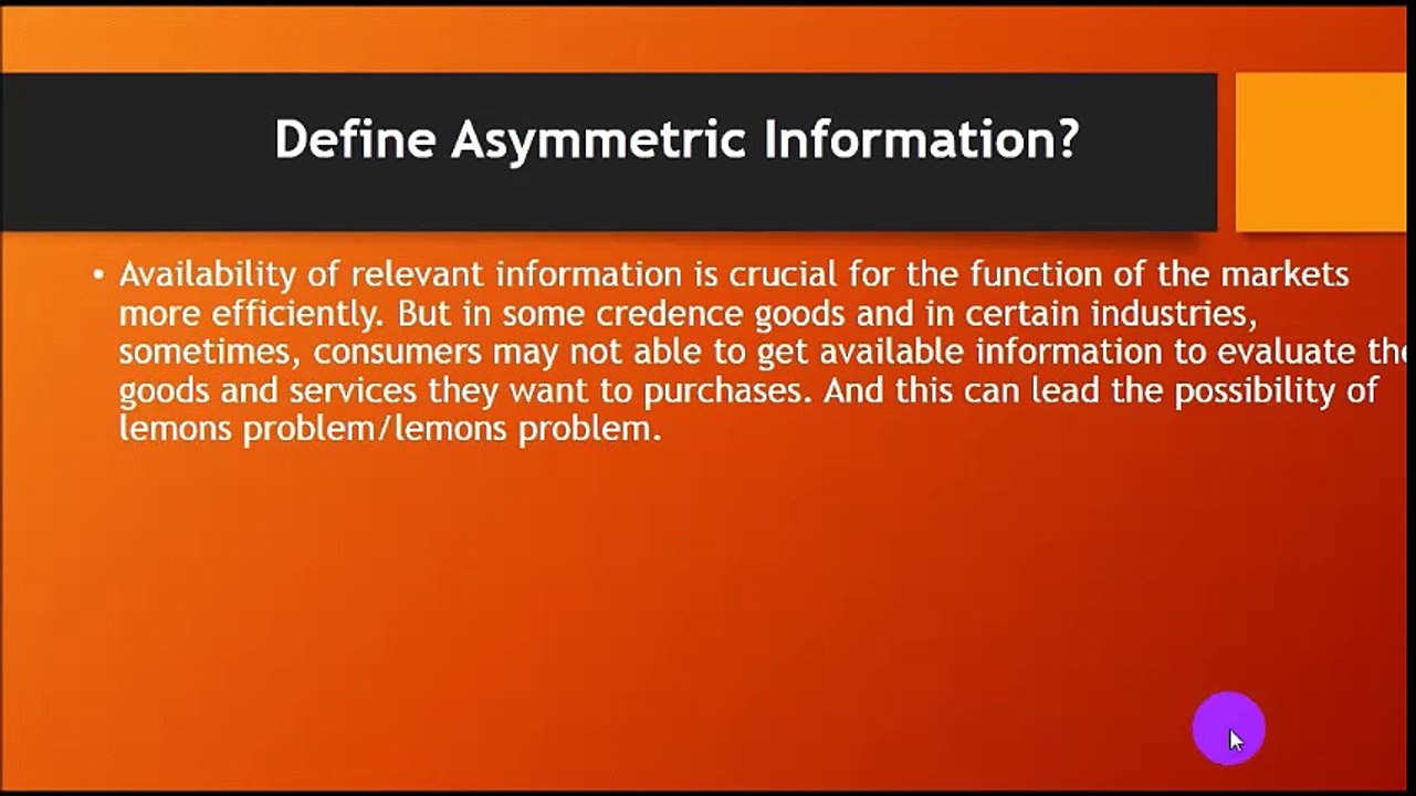 Asymmetric Information | Economics