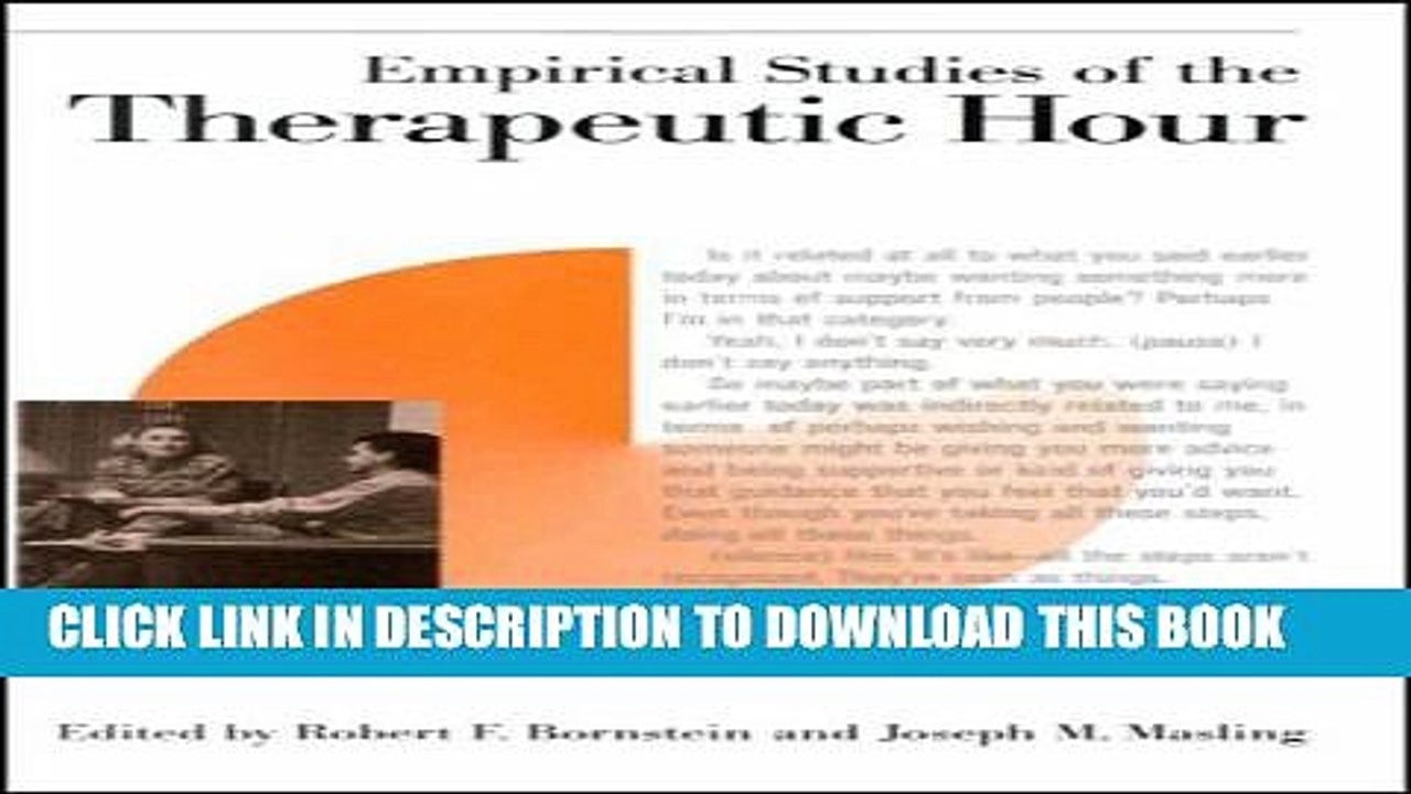 [PDF] Empirical Studies of the Therapeutic Hour (Empirical Studies of Psychoanalytic Theories;