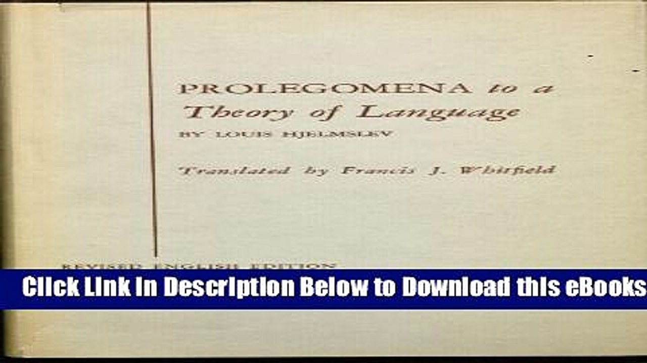 [Reads] Prolegomena to a Theory of Language Online Ebook