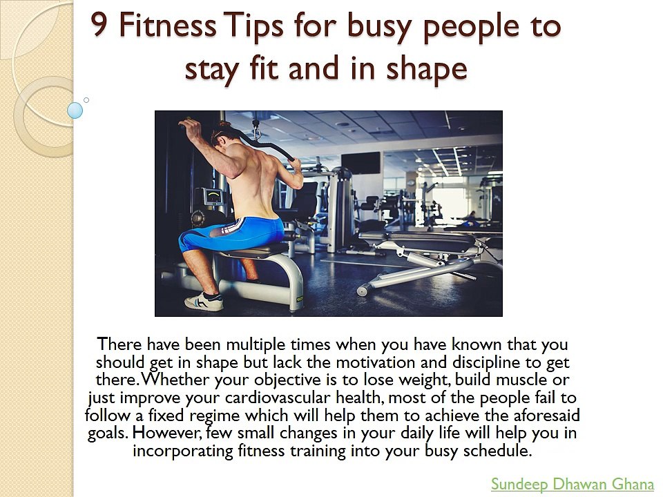 Fitness Tips- Sundeep Dhawan Ghana