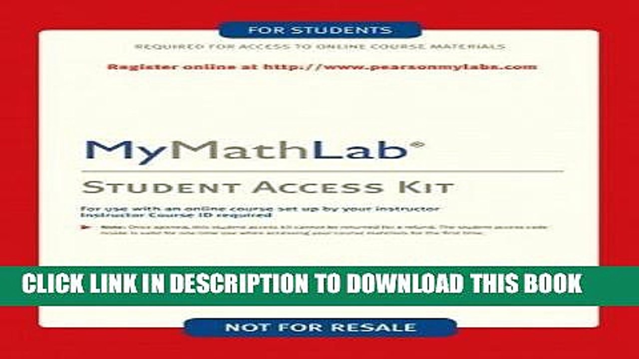[PDF] MyMathLab: Student Access Kit Popular Collection