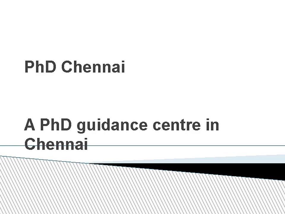 PhD Guidance Center in Chennai
