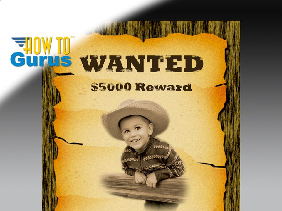 How to Make an Old West Wanted Poster Photo Manipulation in Photoshop Elements 15 14 13 12 11 Tutorial
