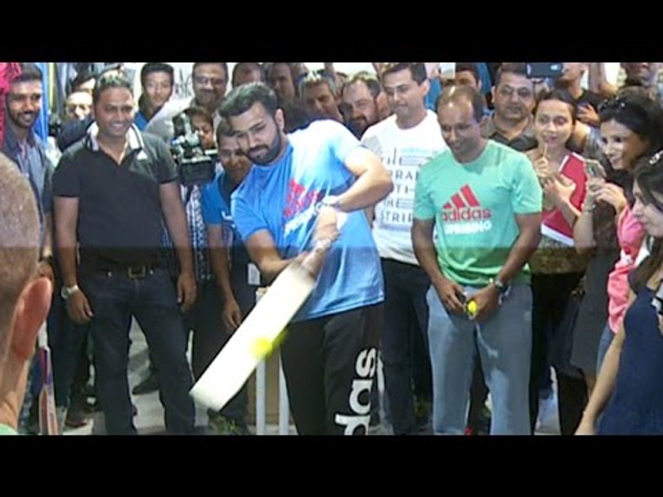 Rohit Sharma Playing Cricket Inside An Adidas Store