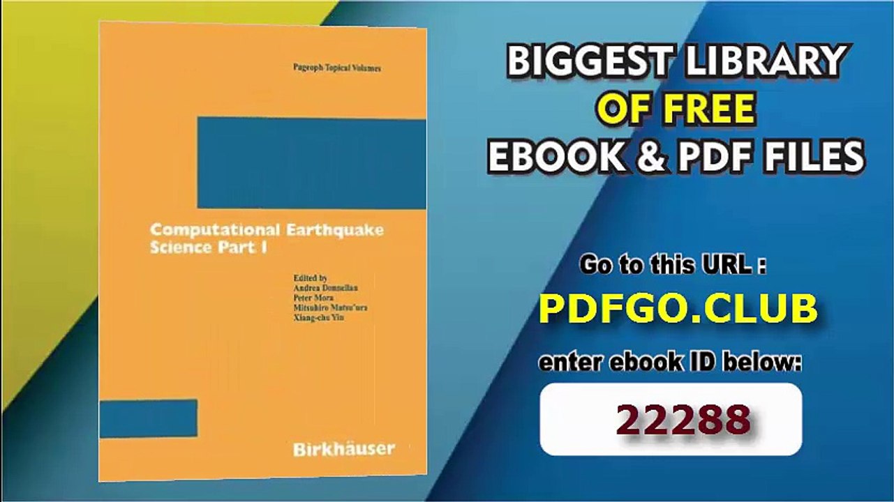 Computational Earthquake Science, Part 1