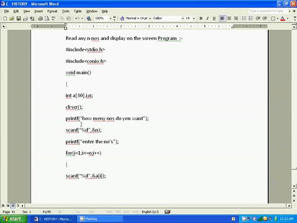C LANGUAGE ARRAYS PROGRAM