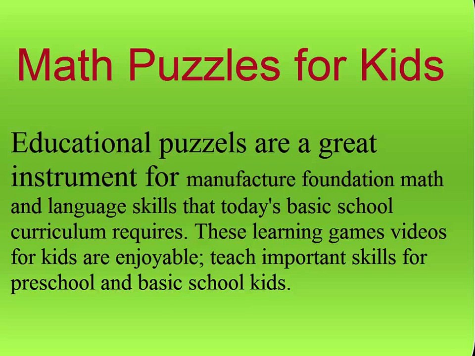 Math puzzles for kids   Cool Math Game