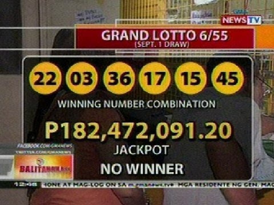BT: Grand lotto 6/55 Sept 1 draw results