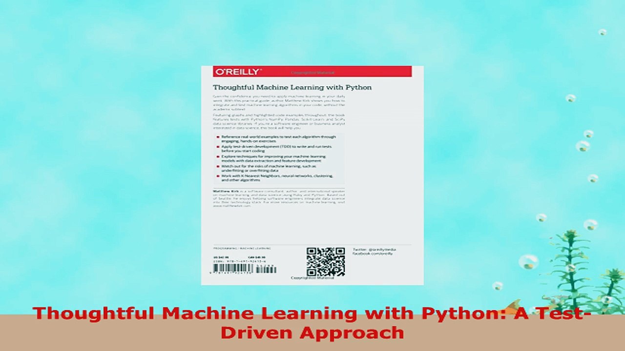 READ ONLINE  Thoughtful Machine Learning with Python A TestDriven Approach