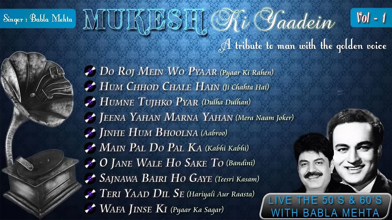 A Tribute to Mukesh by-  Babla Mehta