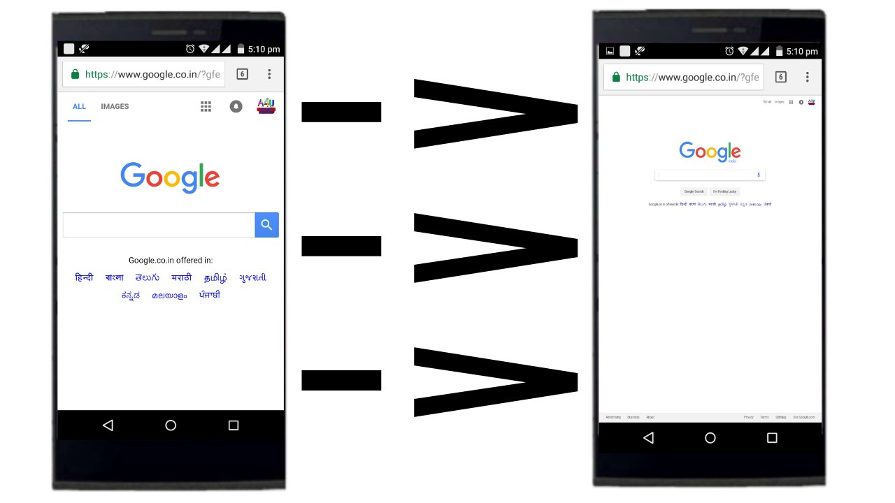 How to change mobile browser to desktop browser