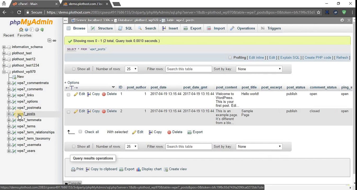 How to access phpMyAdmin from cPanel