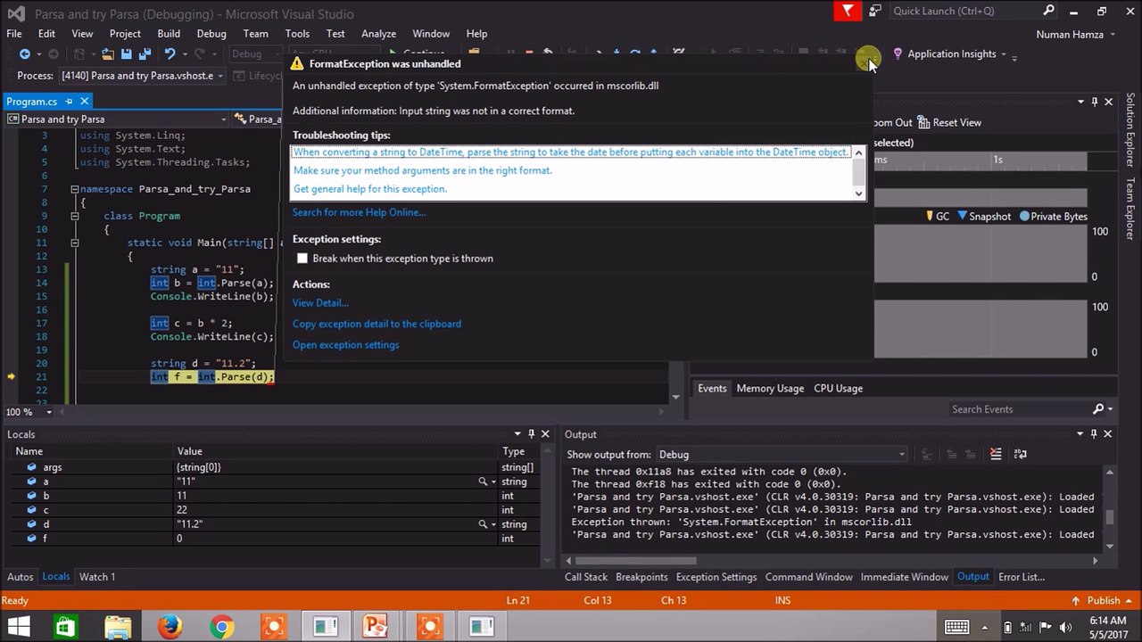5 -Parse and Try Parse in C#   | C# (Urdu /Hindi)e