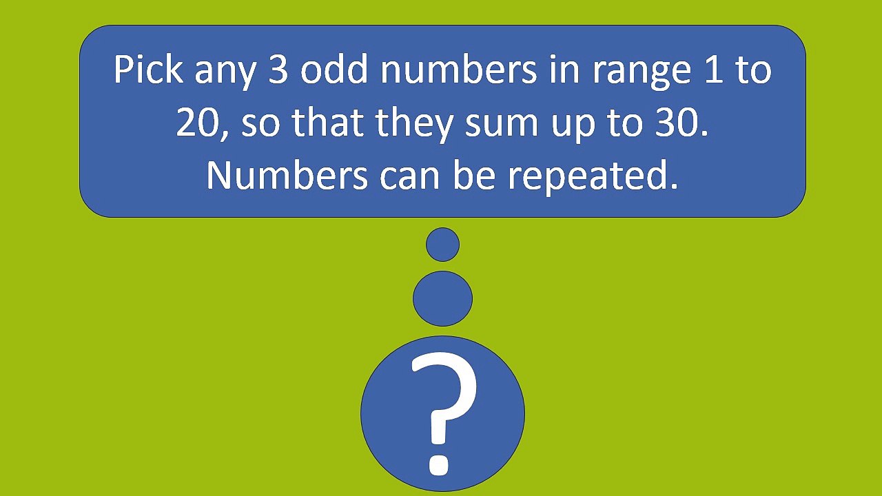 Can You Find Three Odd Numbers That Sum to 30? 🤔
