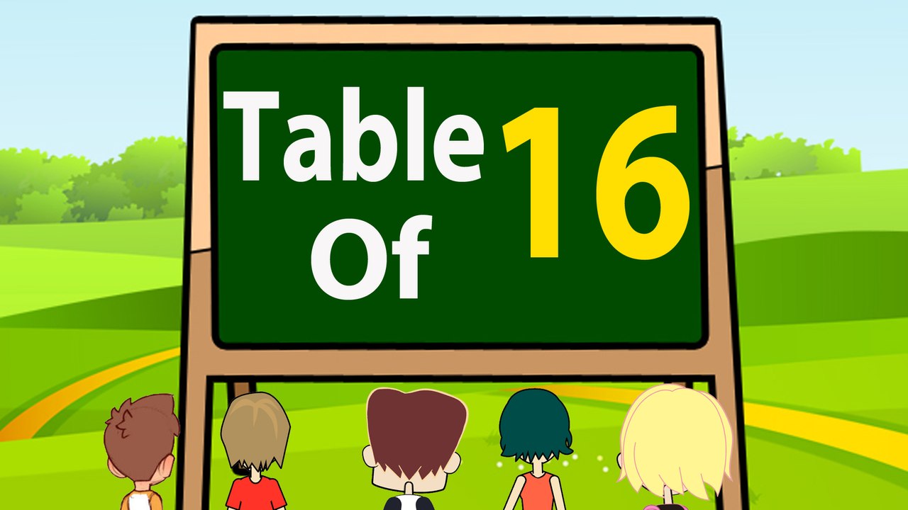 16 Times Table Multiplication | Learn 16x Table | Learn Sixteen Multiplication Tables For Kids