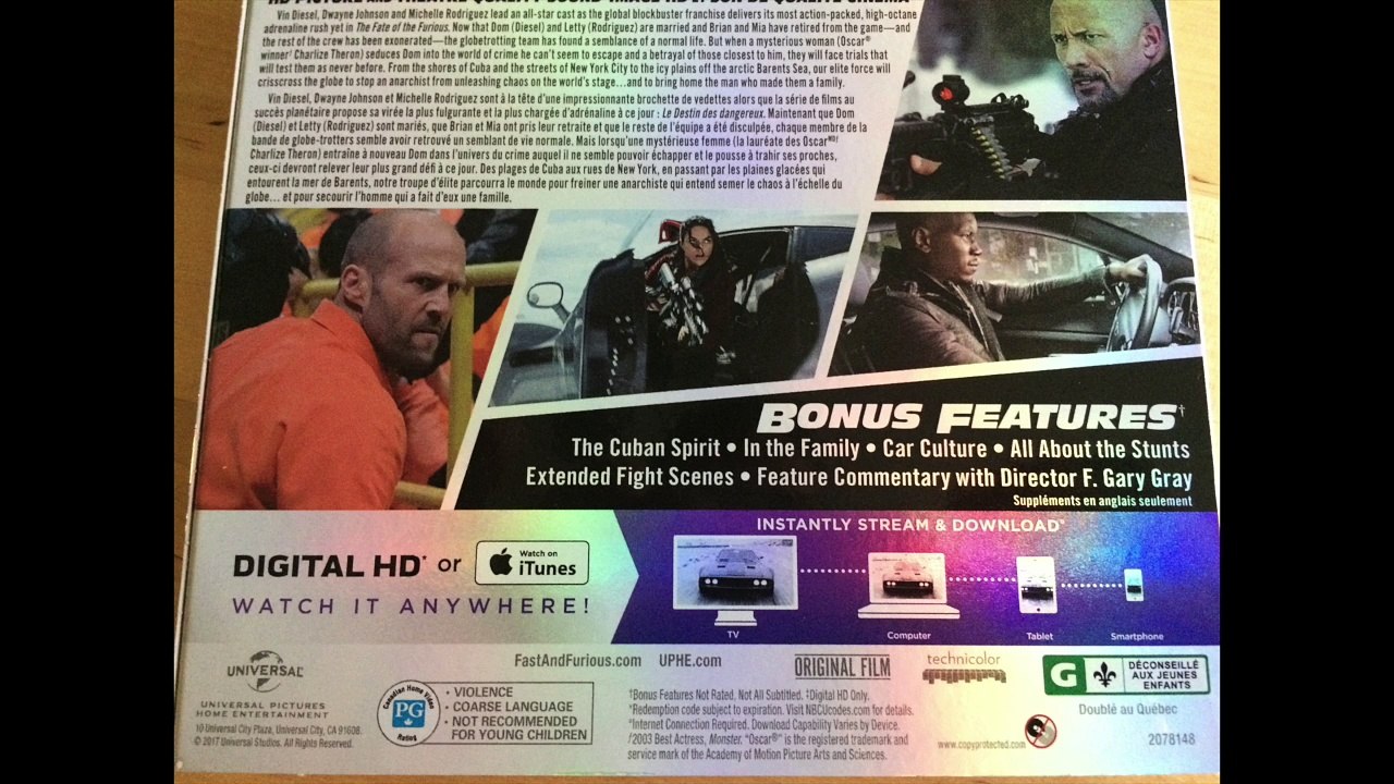 Critique The Fate of the Furious (Le destin des dangereux) en combo Blu-ray/DVD