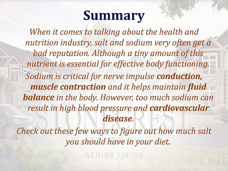 Salt Intake for Seniors: How Much is to Much?