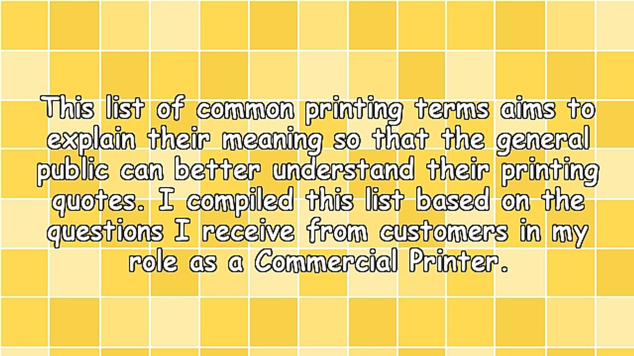 Printing Words and Terms Explained