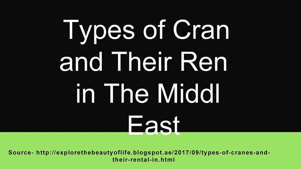 Types of Cranes and Their Rental in The Middle East
