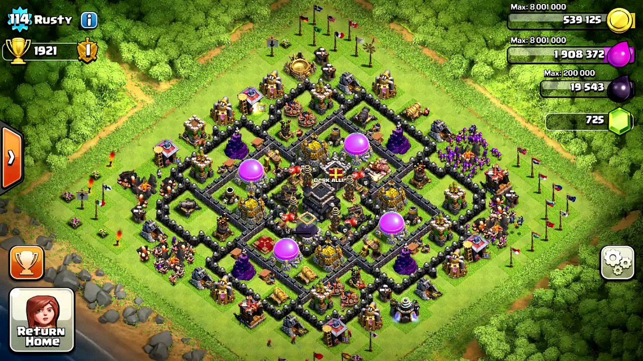 Clash of Clans - Best TH9 Hybrid War Base Layout