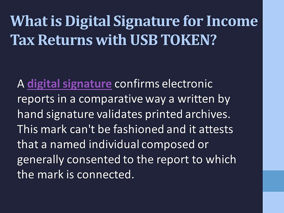 Digital Signature For Income Tax & E Tender