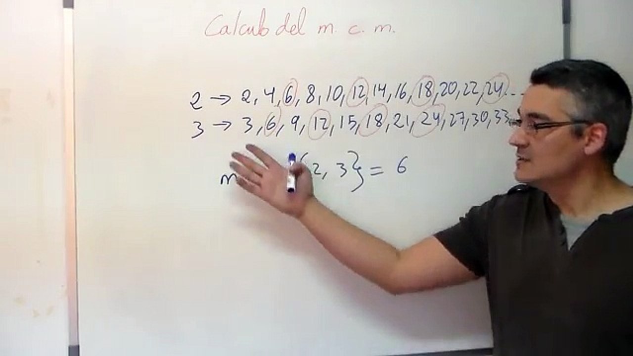 Calcular el mínimo común múltiplo. m.c.m. Aprende matemáticas.