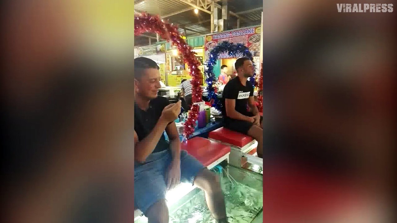Tourist Screams When He Tries Fish Pedicure For The First Time