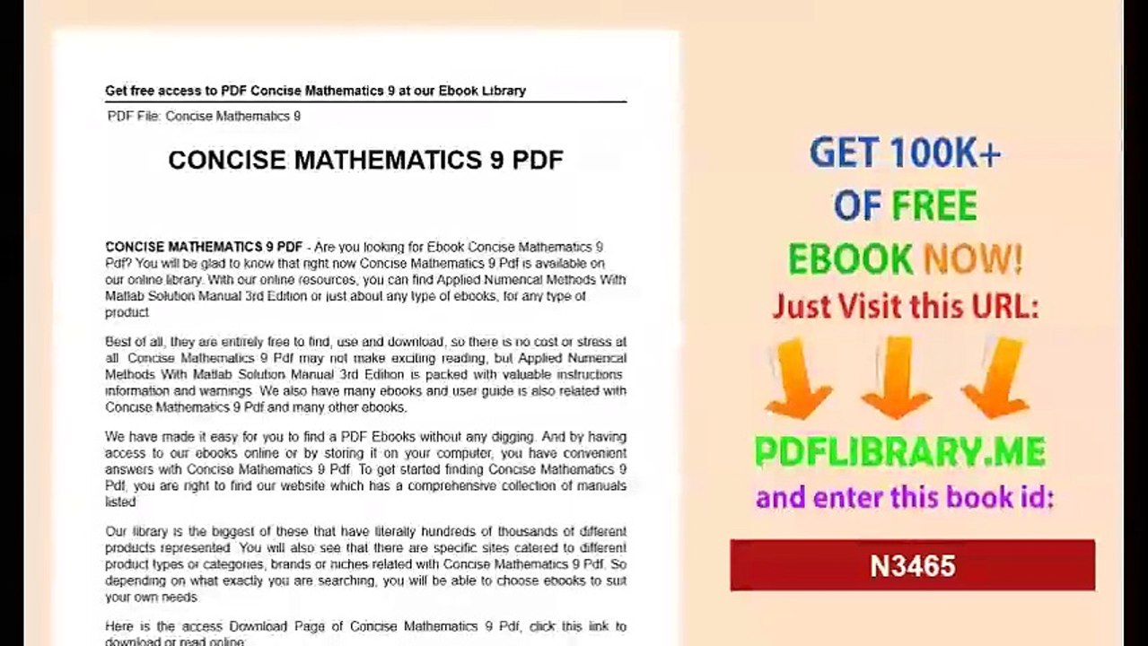 Concise Mathematics 9