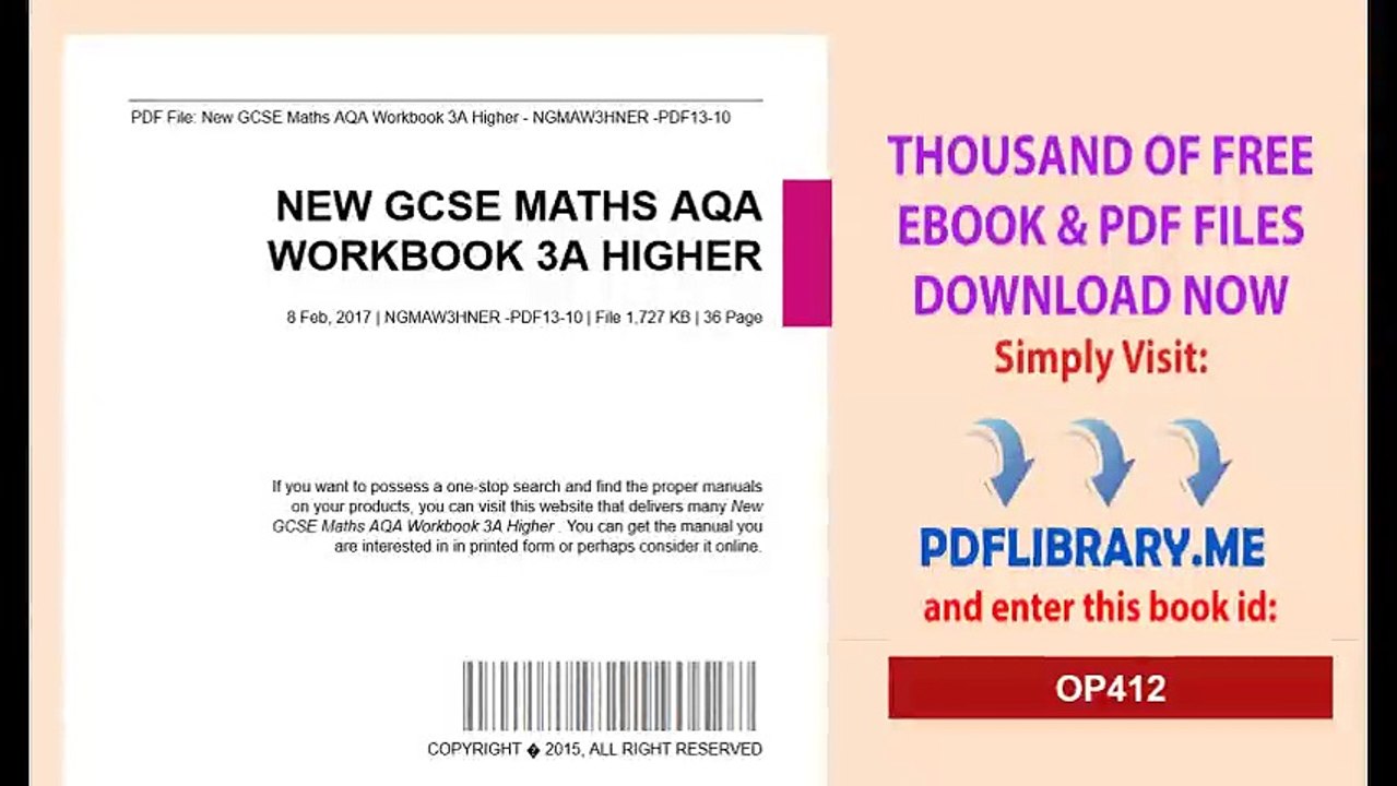New GCSE Maths AQA Workbook Higher
