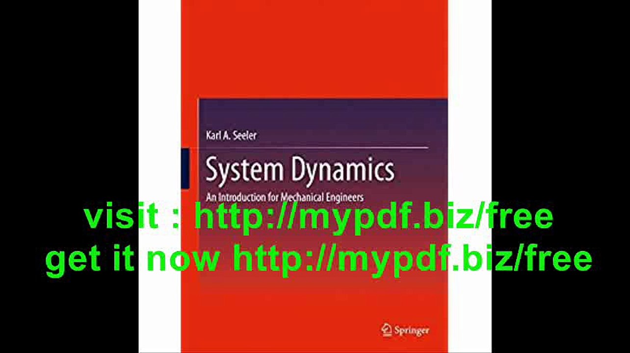 System Dynamics An Introduction for Mechanical Engineers