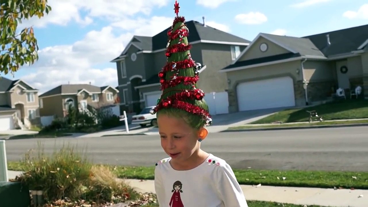 Crazy Hair Day // Christmas tree head // Funny Hair