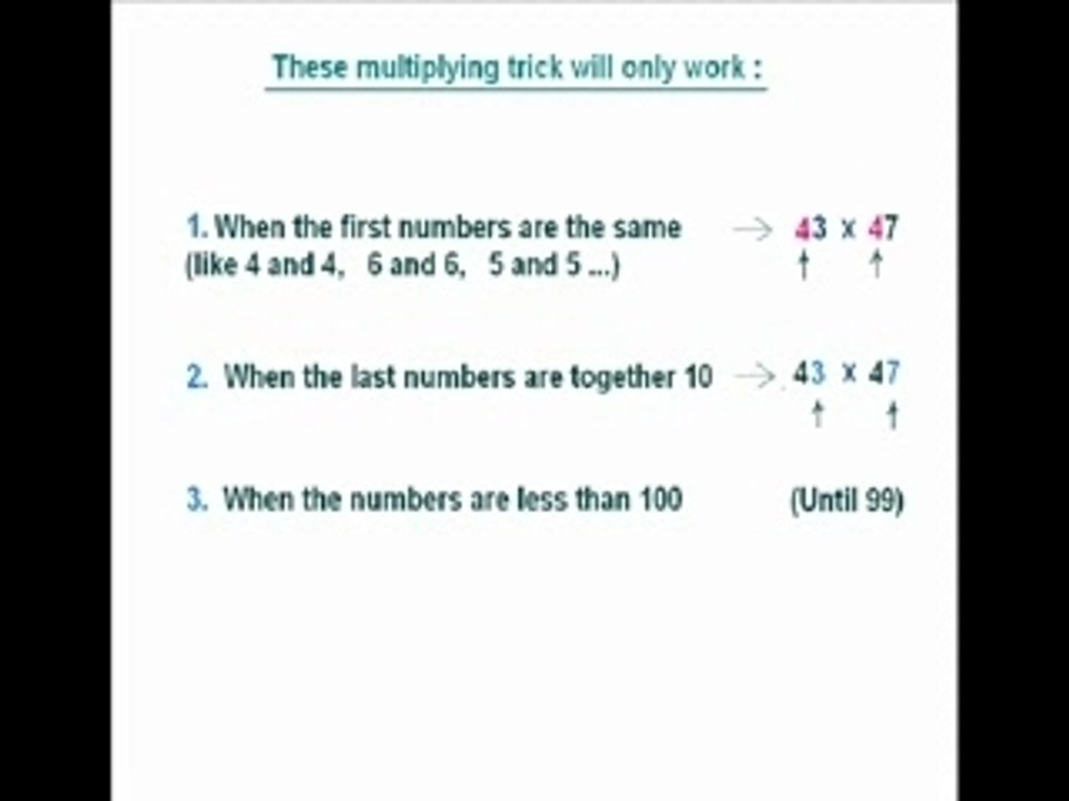 Mathe multiplying  trick - TombroxExanos