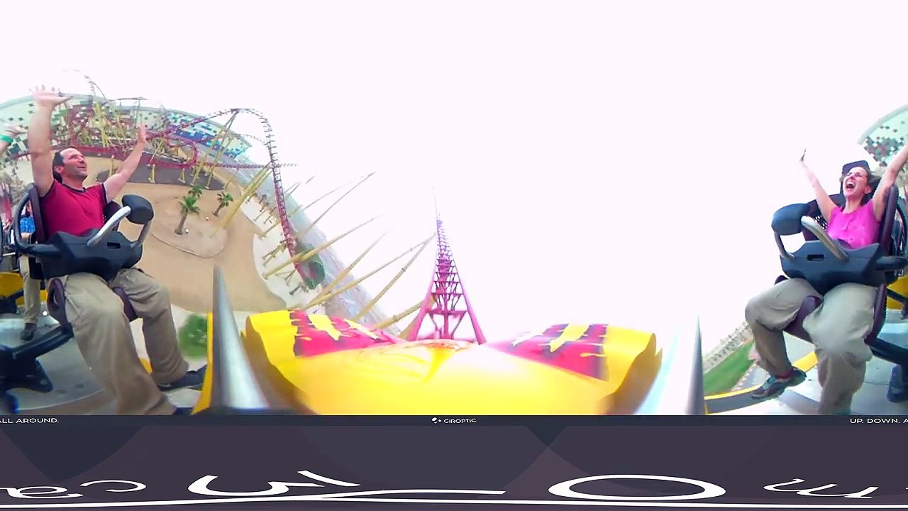 VR 360 Velociraptor AWESOME Launched Roller Coaster 360 Degree POV IMG Worlds Dubai UAE