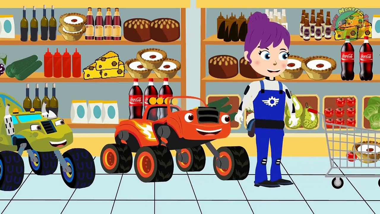 BLAZE CAR THE MONSTER MACHINES Blaze Vs bLAZE Hide and Seek! Blaze Monster Truck Cartoon