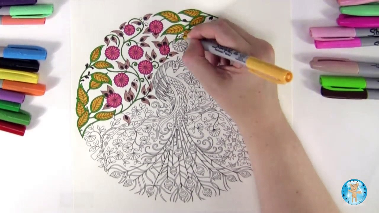 Secret Garden by Johanna Basford Adult Coloring Book Peacock - Family Toy Report