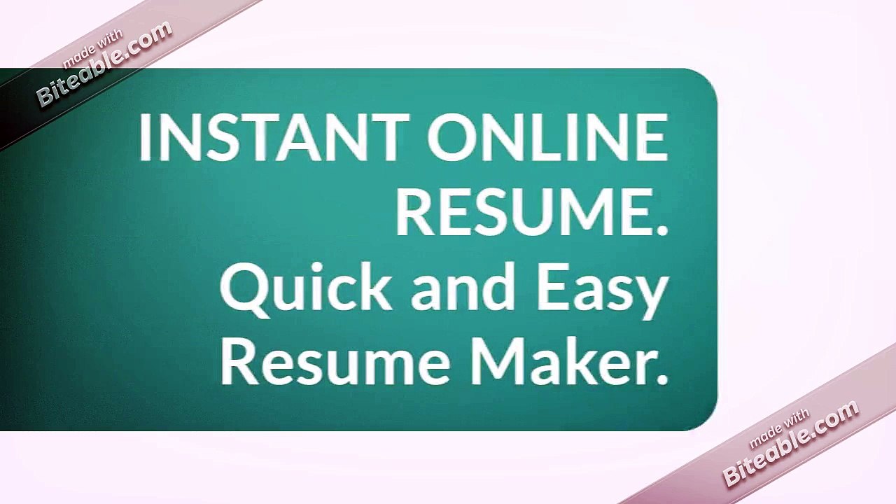 Resume Creator Service - Instant Online Resume