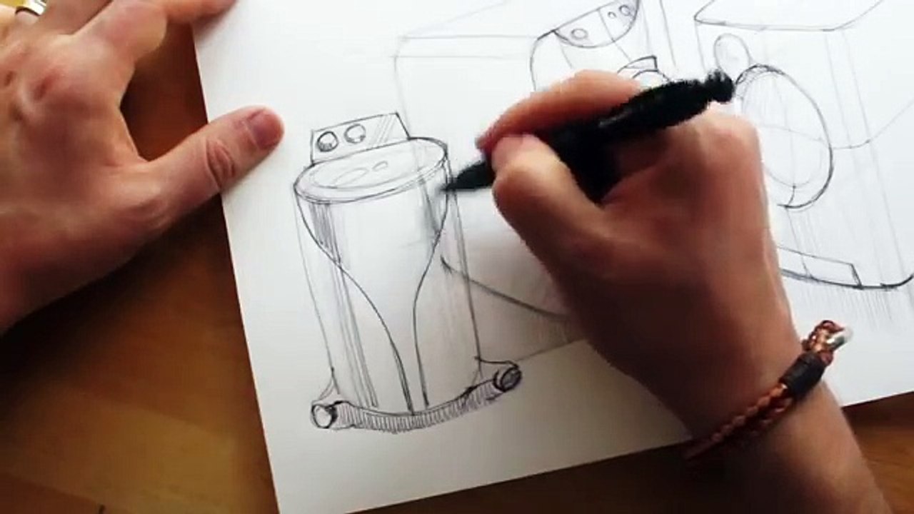 How to draw. Product Design Sketching. Washing Machine Design