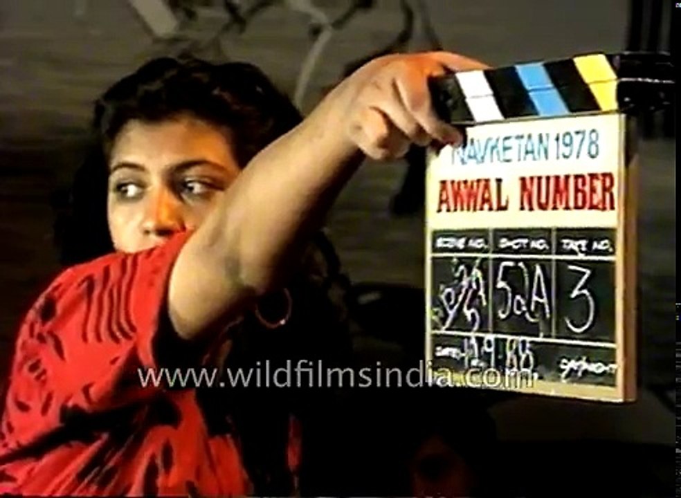 Dev Anand directs Aditya Pancholi on the set of Awwal Number