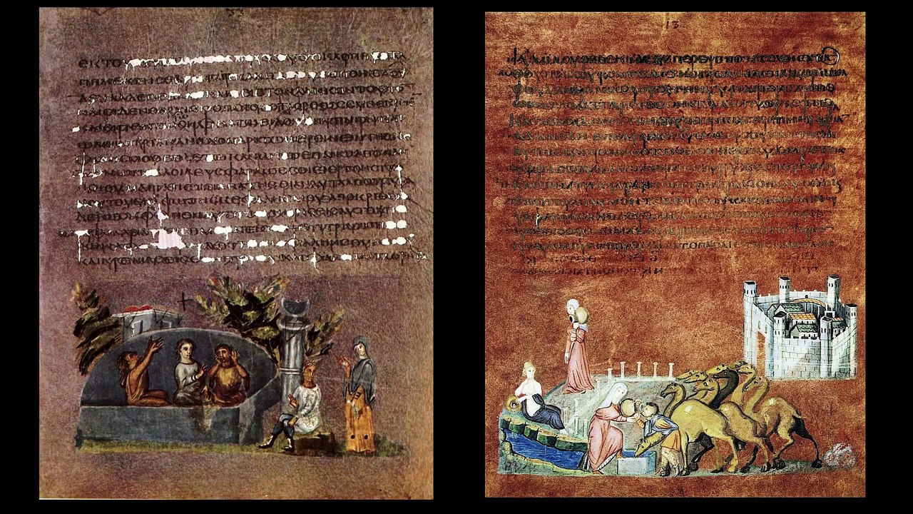 Jacob wrestling the angel Vienna Genesis