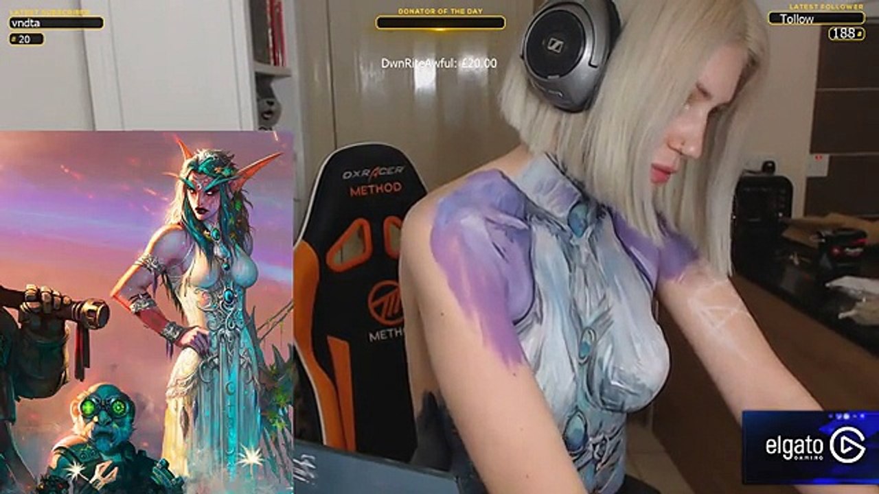 Twitch IRL | Body Paint | Twitch girls streamer moments #1
