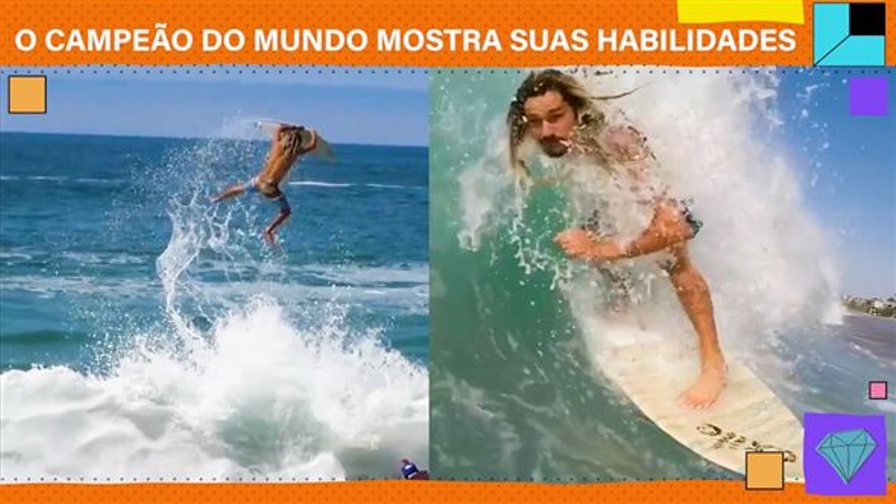 Campeão do mundo de skimboard mostra suas habilidades