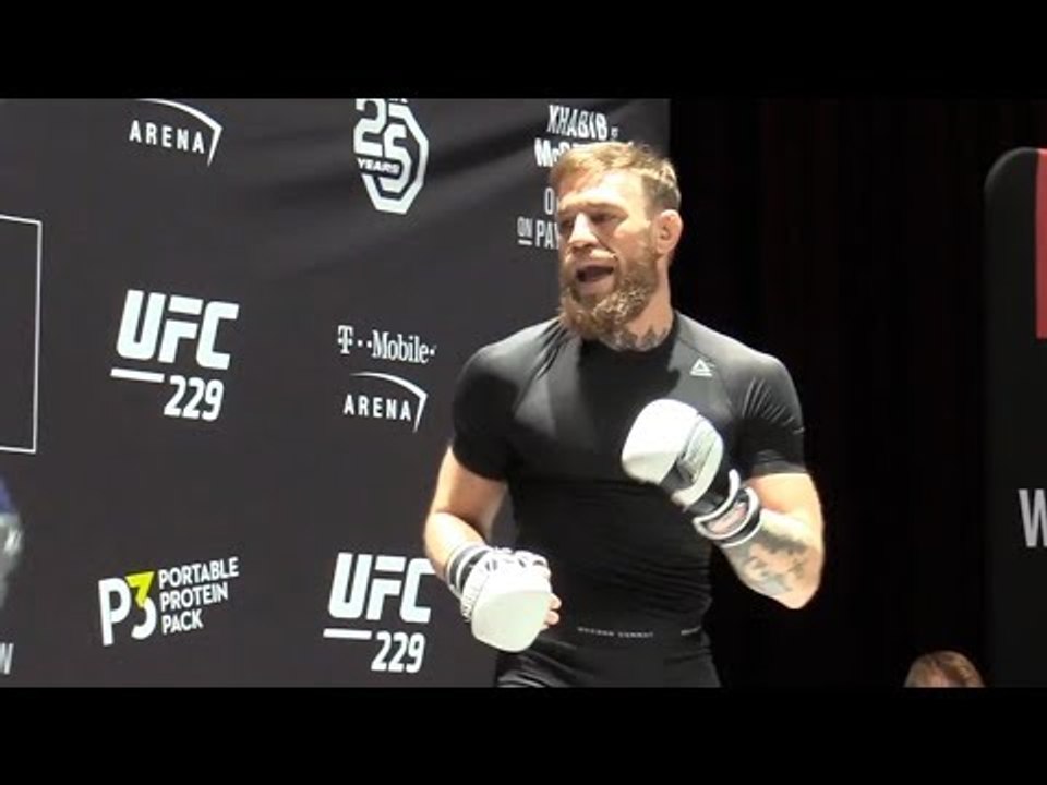 Conor McGregor & Khabib Nurmagomedov At Open Workouts - UFC 229