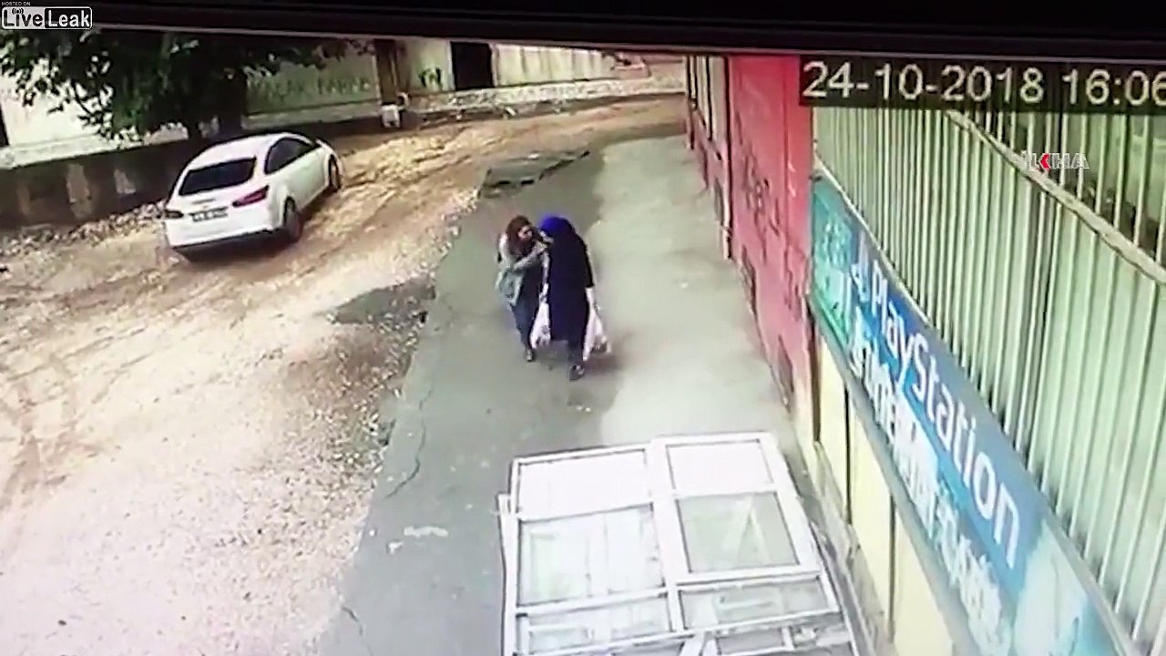 Two women share a joke and shit happens