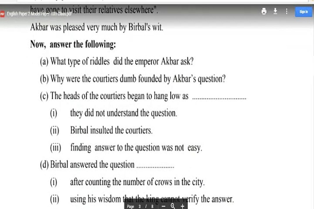 SA 2 English Model Paper 2 – Practice for Success 📚