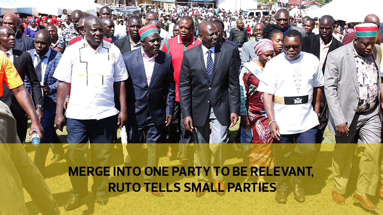 Merge into one party to be relevant, Ruto tells small parties