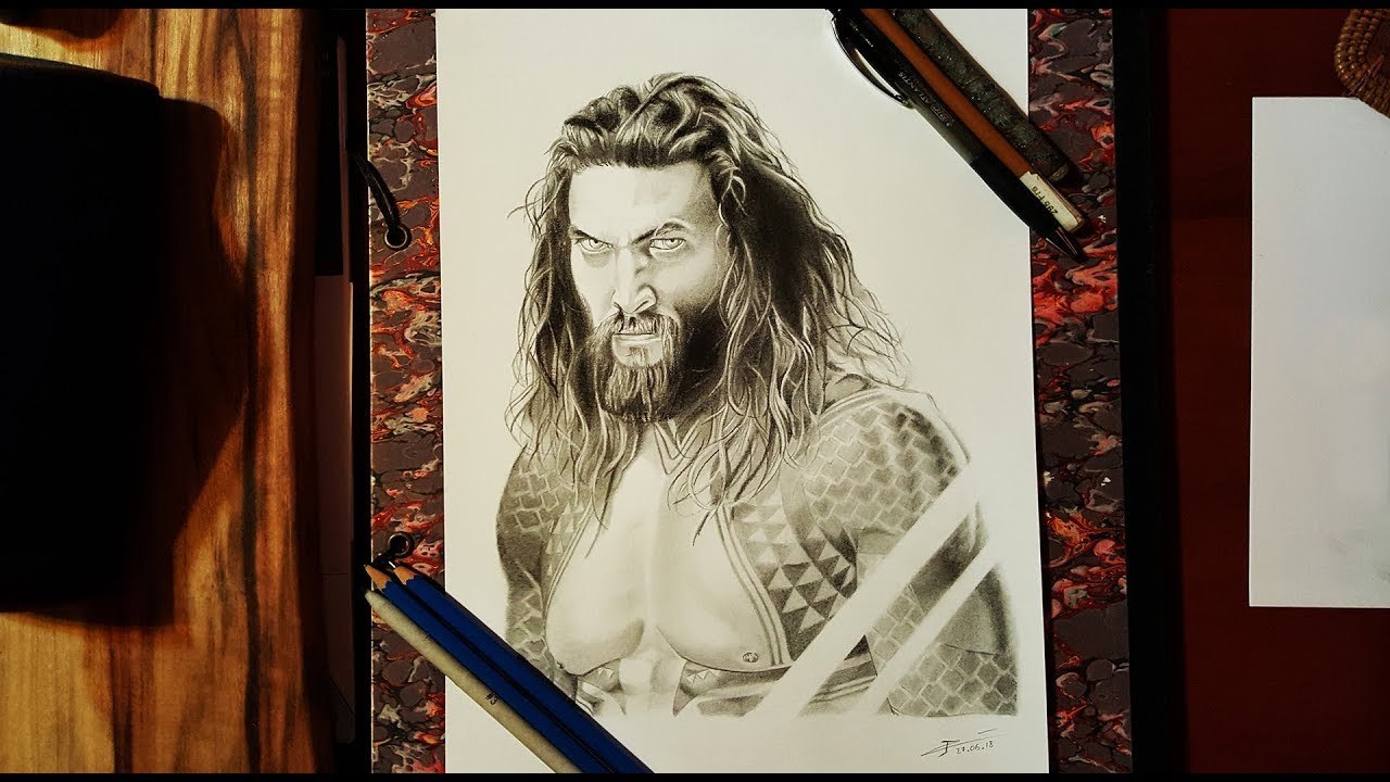 Dessiner Aquaman (Jason Momoa) - Justice League