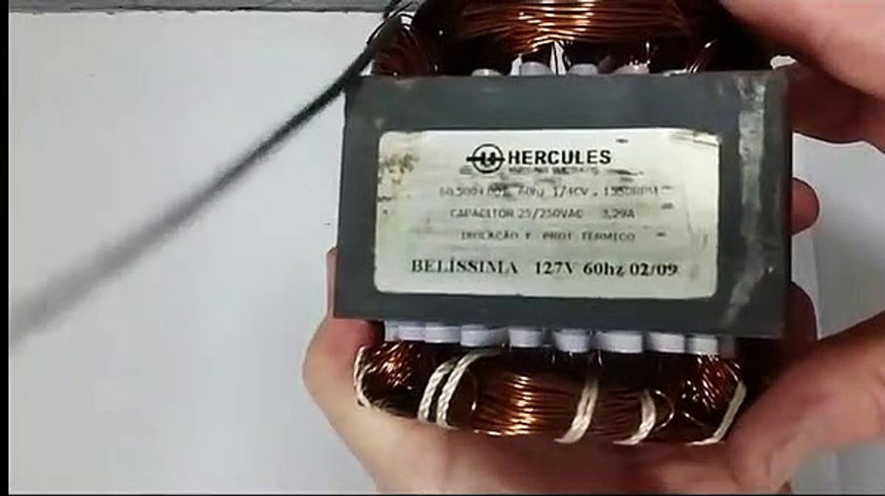 Dados de bobinagem e esquema do motor de tanquinho Belissima