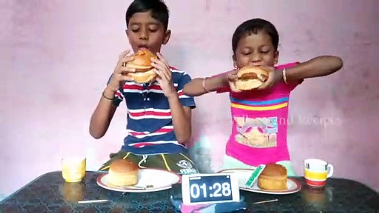 Real Challenge King Size Veg Burger Eating Challenge