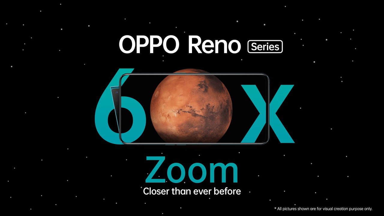 سلسلة هواتف OPPO Reno Series تقدم تقنية التقريب الرقمي حتى 60 مرة