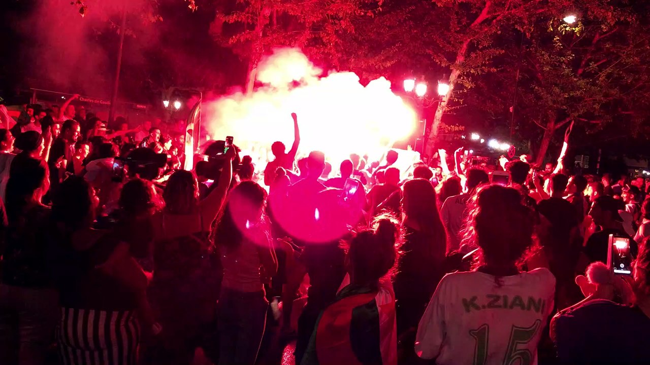 Célébrations à Montélimar suite à la victoire de l'Algérie à la CAN